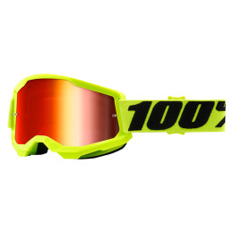 Gafas Offroad 100% Strata 2 Amarillo Fluo - Cristal Espejo Rojo