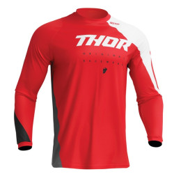 Camiseta Off-Road Infantil Thor Sector Edge - Rojo/Blanco