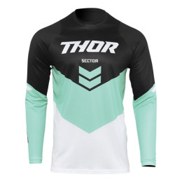 Camiseta Off-Road Infantil Thor Sector Chev Negro/Aqua