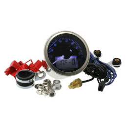 Cuentarrevoluciones KOSO Eclipse Style, RPM / TEMP, 0-9.000 RPM, 0-150°C, d= 55mm, iluminado azul