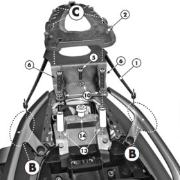 Soporte Baúl Yamaha T-Max 500 08-11 y T-Max 530 12-16 para MONOLOCK® Kappa