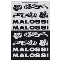 Set de pegatinas Malossi negro-plata ~12cm