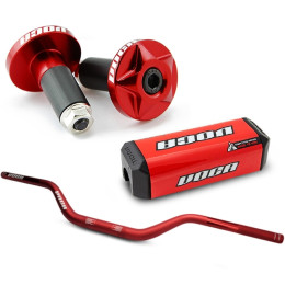 Kit guiador com protector HB28 e pesos CNC Vermelho VOCA Racing