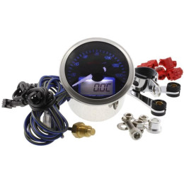 Tacómetro KOSO Eclipse Style RPM / TEMP 0-16.000 RPM 0-150°C d= 55mm - Luz Azul