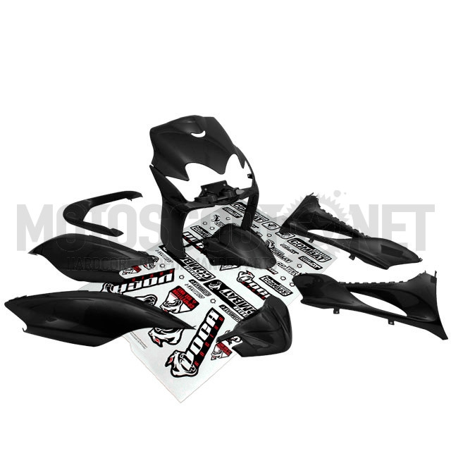 Fairings Yamaha R RR MBK Mach AllPro 9 pieces with stickers - Matte Black