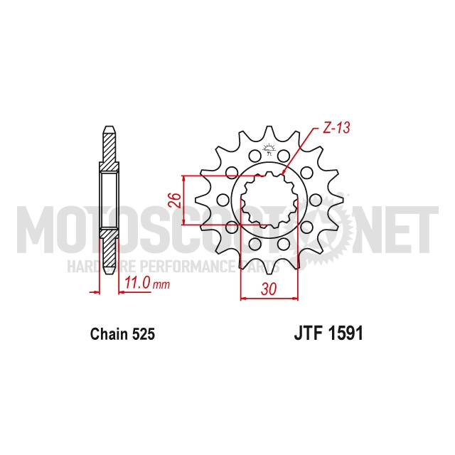 Kawasaki Z 650 H 2018 JT Front Rubber Cushioned Sprocket 16 Teeth