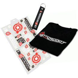 Kit tshirt Dynamic, key chain Tech and Set of stickers Motoscoot